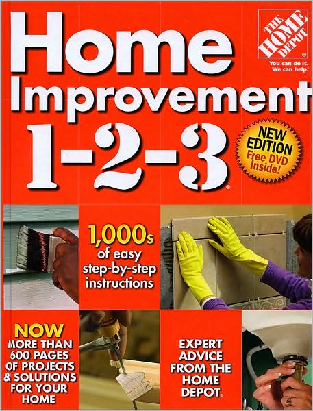The combined expertise of Home Depot--the nation's #1 home center retailer--and Better Homes and Gardens Books makes this a one-of-a-kind home improvement book. Home Improvement 1-2-3 is a workbench classic. The new editionmore than 600 projects, thousands of color photos, detailed illustrations, charts, and graphs, and a 90-minute DVDoffers up-to-the-minute solutions for homeowners tackling home repair, maintenance, and improvement. Chapters cover painting, wallpaper, plumbing, electrical system, walls and ceilings, flooring, doors, windows, cabinets, shelves, countertops, insulation, weatherproofing, exterior maintenance, heating, ventilation, and air-conditioning. Clear, concise instructions accompanied by detailed how-to photographs ensure success no matter what your skill level. Every project offers tips, shortcuts, and advice on buying and using tools and materials, working safely, avoiding common mistakes, saving time and money, and developing skills. Home Improvement 1-2-3 also reviews new tools, technology, materials, and installation techniques.